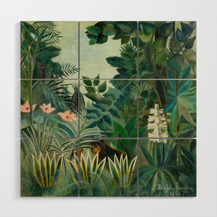 The Equatorial Jungle (1909) by Henri Rousseau Wood Wall Art Gallery Image 1