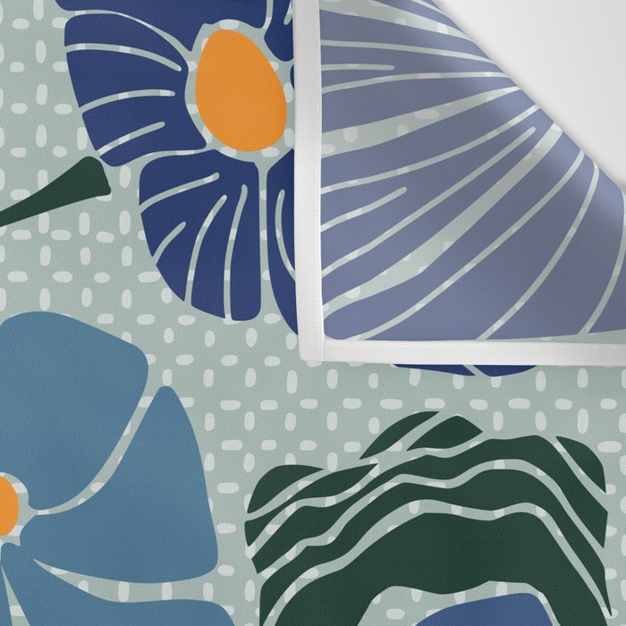 Klimt flowers light blue Wall Tapestry Gallery Image 3