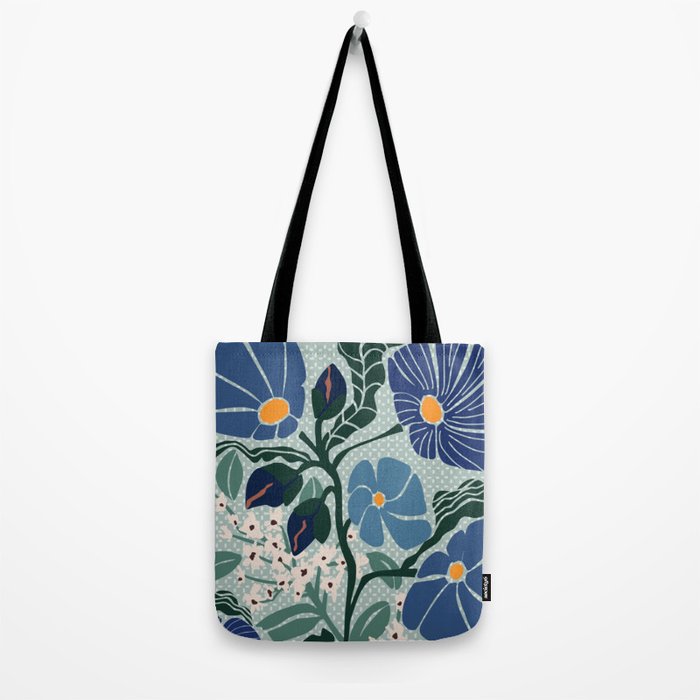 Klimt flowers light blue Tote Bag Gallery Image 2