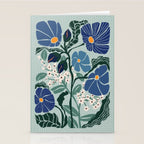 Klimt flowers light blue Stationery Card Gallery Image 2