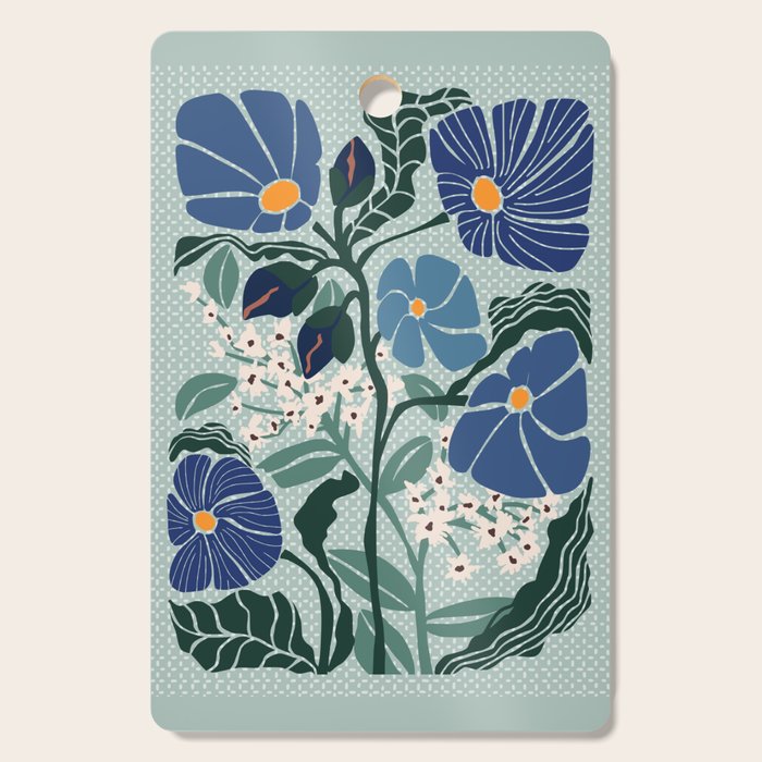 Klimt flowers light blue Cutting Board Gallery Image 1