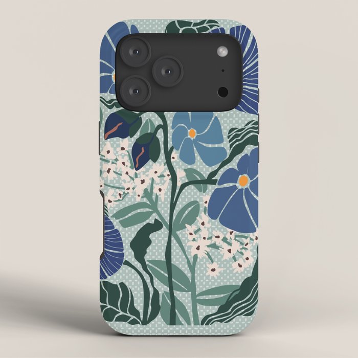 Klimt flowers light blue iPhone Case Gallery Image 3