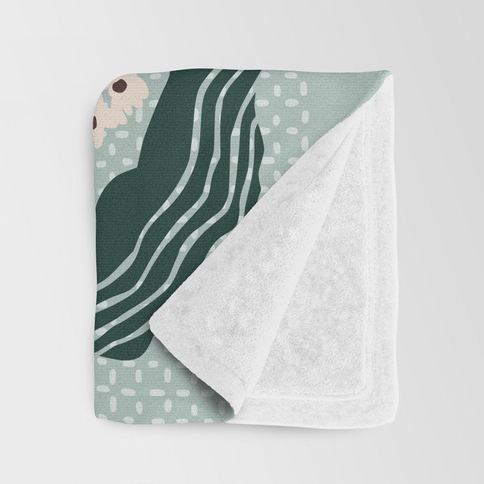 Klimt flowers light blue Throw Blanket Gallery Image 3
