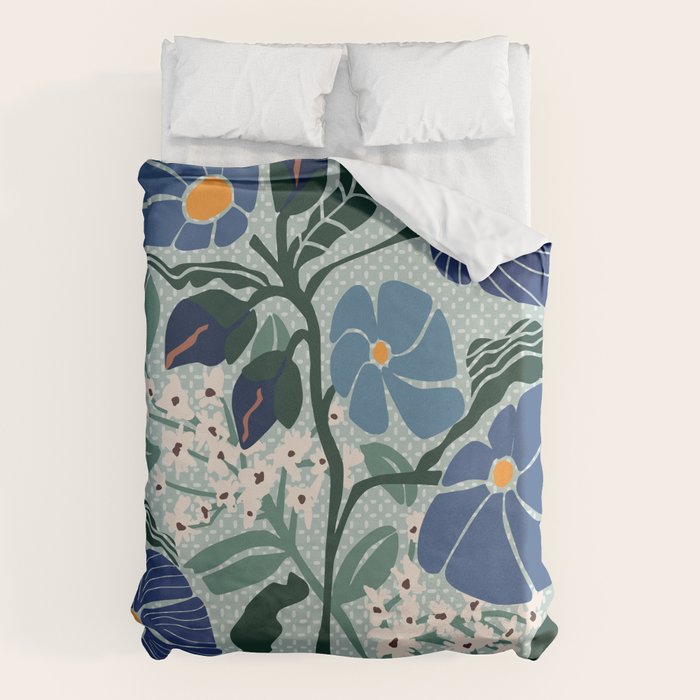 Klimt flowers light blue Duvet Cover Gallery Image 6