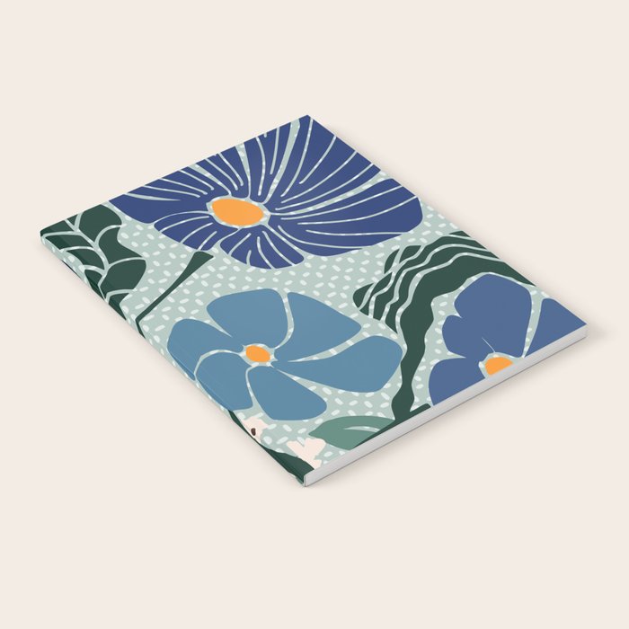 Klimt flowers light blue Notebook Gallery Image 1