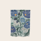Klimt flowers light blue Wall Hanging Gallery Image 1