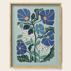 Klimt flowers light blue Serving Tray Gallery Image 1