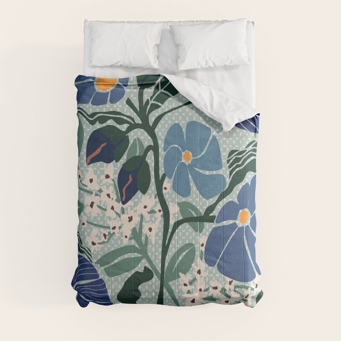 Klimt flowers light blue Comforter Gallery Image 8