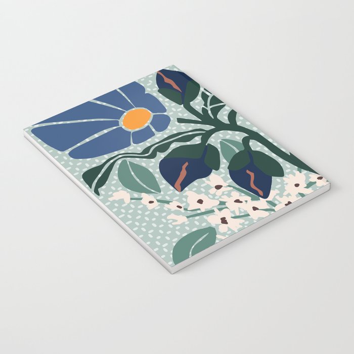 Klimt flowers light blue Notebook Gallery Image 3