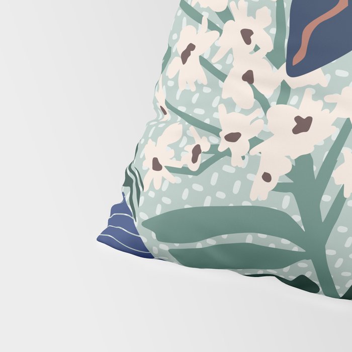 Klimt flowers light blue Pillow Sham Gallery Image 4