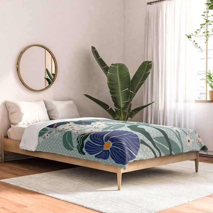 Klimt flowers light blue Comforter Gallery Image 2