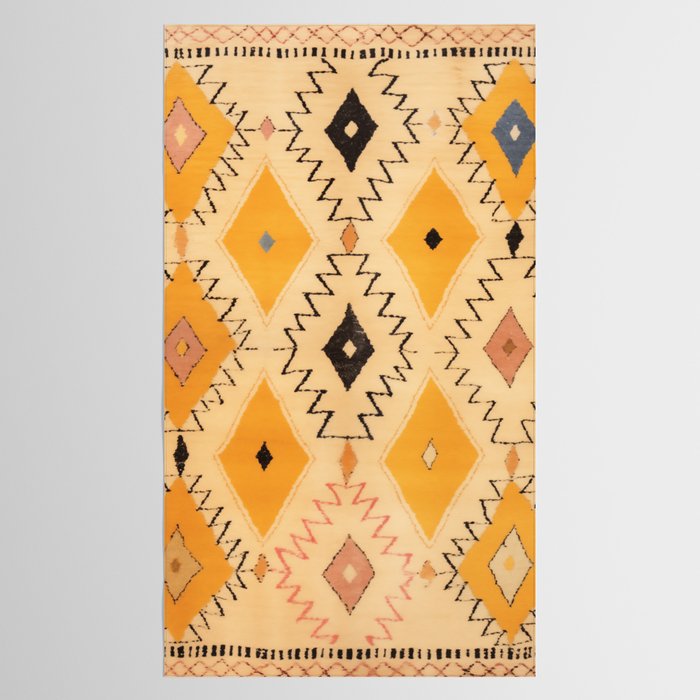 Moroccan Berber Rug Design No.75 - Yellow Tablecloth Gallery Image 2