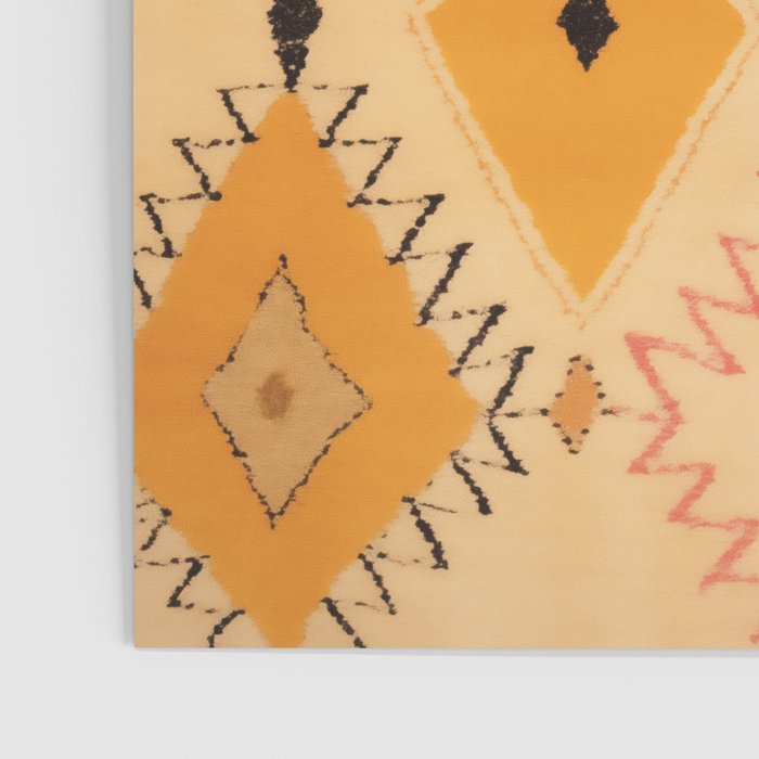 Moroccan Berber Rug Design No.75 - Yellow Poster Gallery Image 3