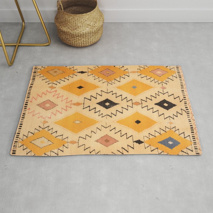 Moroccan Berber Rug Design No.75 - Yellow Rug Gallery Image 1