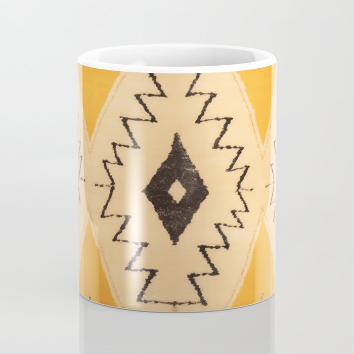 Moroccan Berber Rug Design No.75 - Yellow Coffee Mug Gallery Image 4