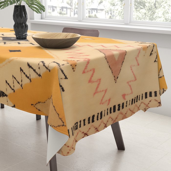 Moroccan Berber Rug Design No.75 - Yellow Tablecloth Gallery Image 3