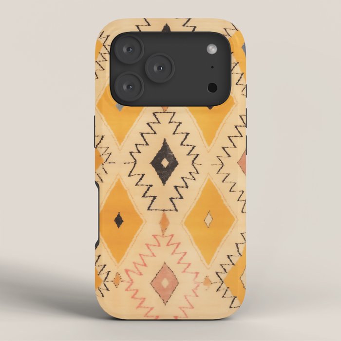 Moroccan Berber Rug Design No.75 - Yellow iPhone Case Gallery Image 3