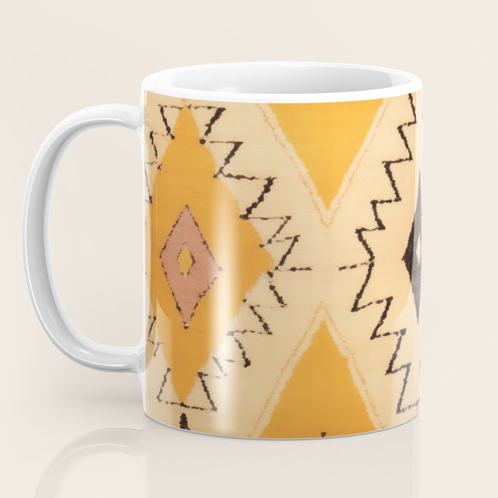 Moroccan Berber Rug Design No.75 - Yellow Coffee Mug Gallery Image 3