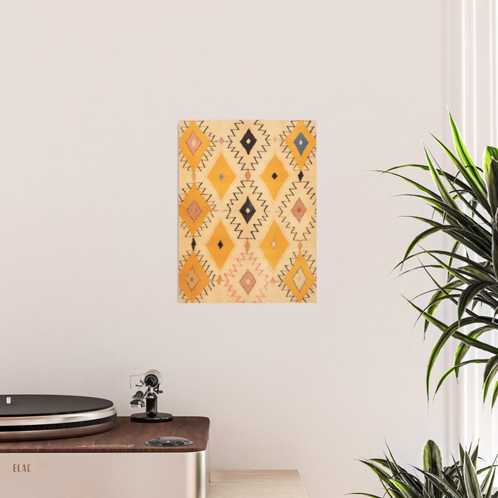 Moroccan Berber Rug Design No.75 - Yellow Poster Gallery Image 2