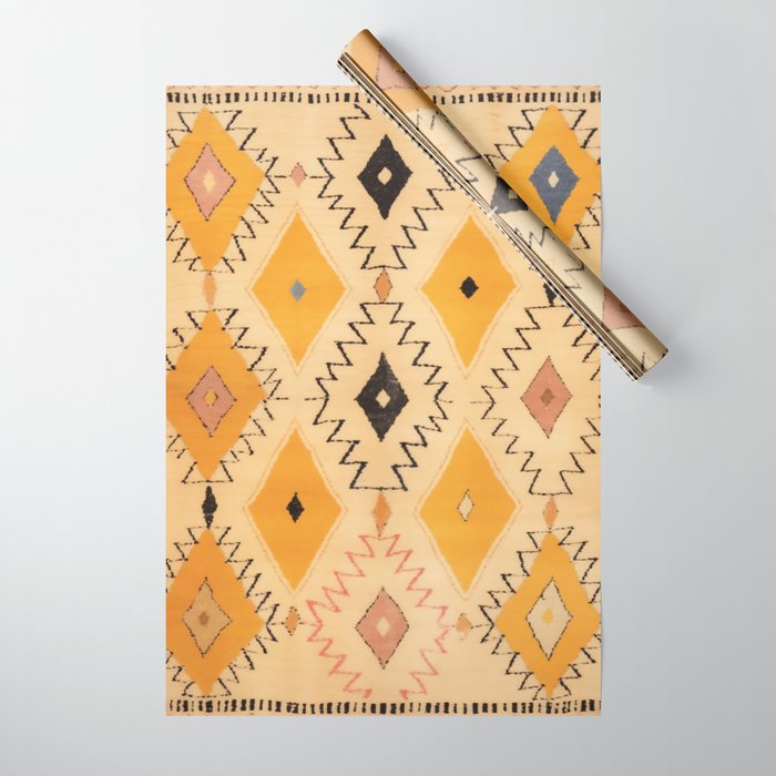 Moroccan Berber Rug Design No.75 - Yellow Wrapping Paper Gallery Image 1