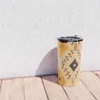 Moroccan Berber Rug Design No.75 - Yellow Travel Mug Gallery Image 4