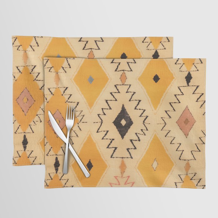 Moroccan Berber Rug Design No.75 - Yellow Placemat Gallery Image 1
