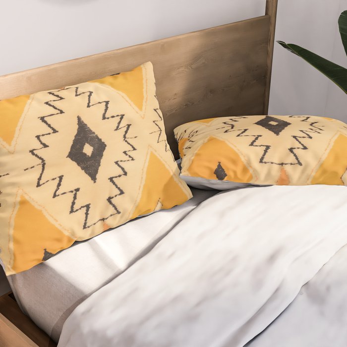 Moroccan Berber Rug Design No.75 - Yellow Pillow Sham Gallery Image 2