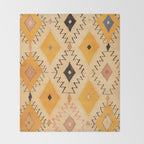 Moroccan Berber Rug Design No.75 - Yellow Throw Blanket Gallery Image 2