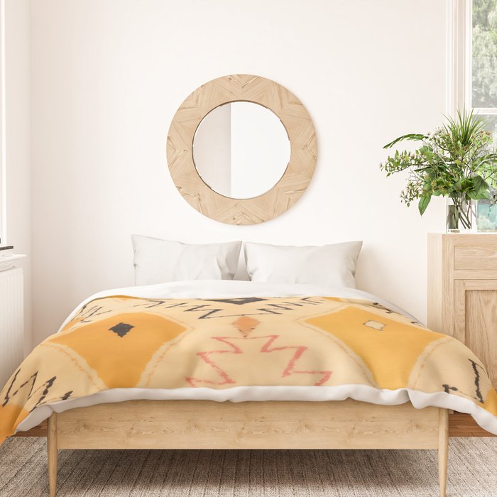 Moroccan Berber Rug Design No.75 - Yellow Duvet Cover Gallery Image 3