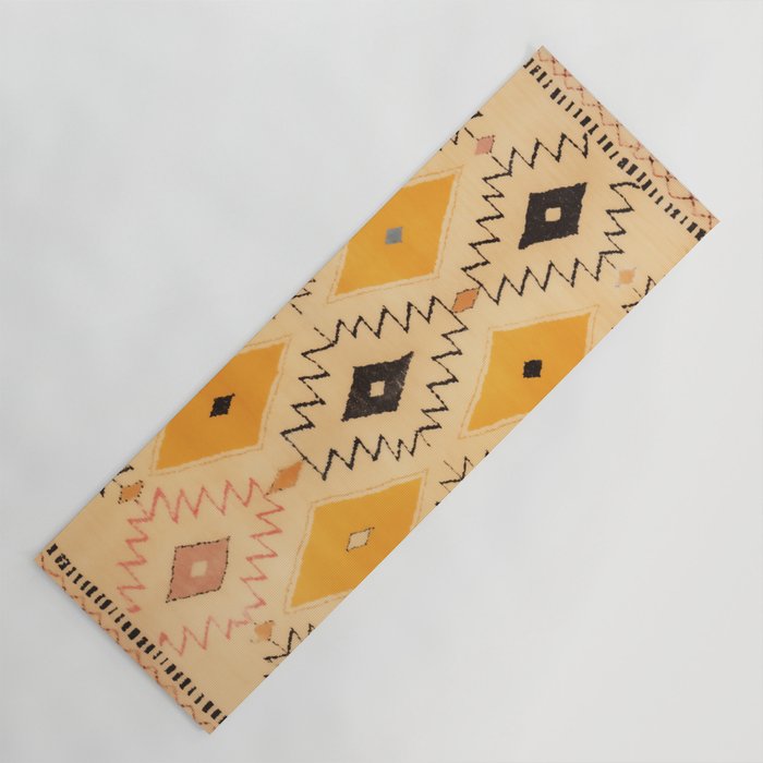 Moroccan Berber Rug Design No.75 - Yellow Yoga Mat Gallery Image 1