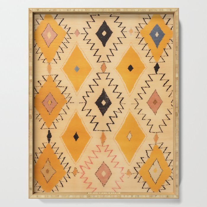 Moroccan Berber Rug Design No.75 - Yellow Serving Tray Gallery Image 1