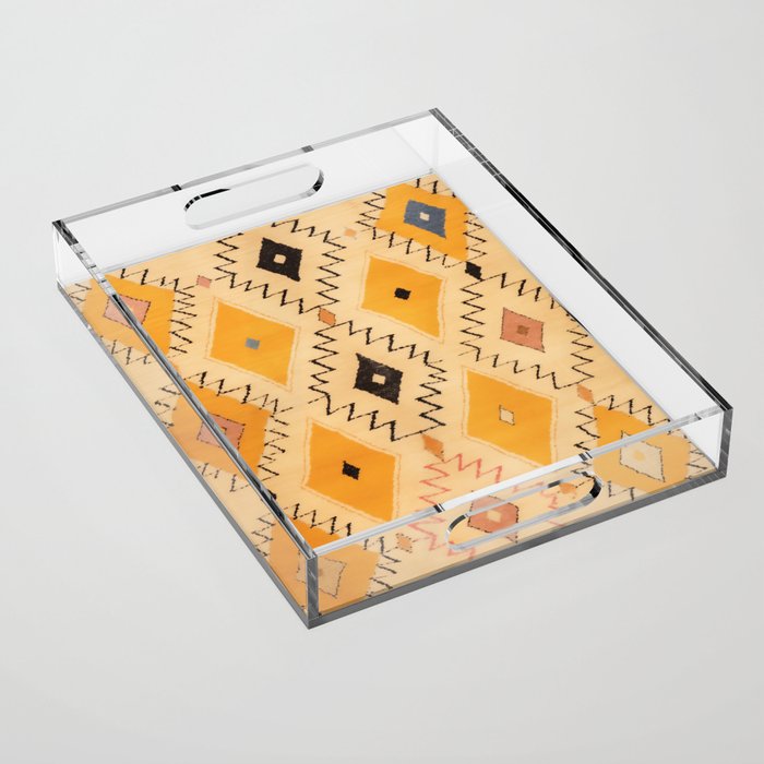 Moroccan Berber Rug Design No.75 - Yellow Acrylic Tray Gallery Image 1