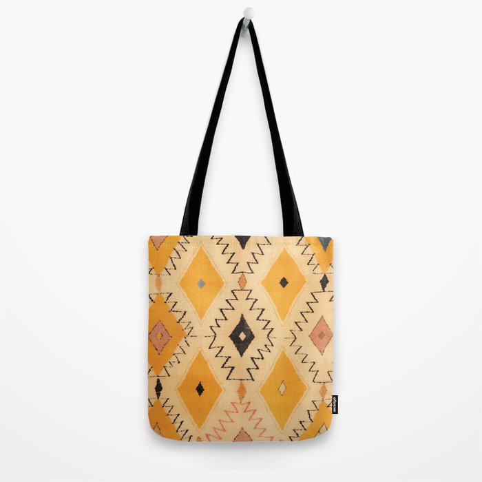 Moroccan Berber Rug Design No.75 - Yellow Tote Bag Gallery Image 2