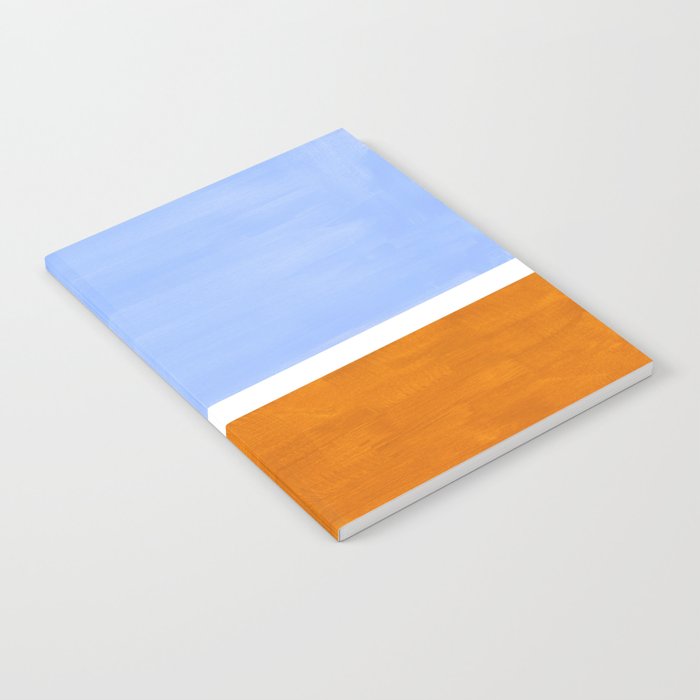 Pastel Royal Blue Yellow ochre Mid Century Modern Abstract Minimalist Rothko Color Field Squares Notebook Gallery Image 1