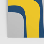 Palm Springs Mid Century Modern Retro Abstract Pattern Navy Blue Silver Gray Mustard Yellow Poster Gallery Image 3