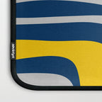 Palm Springs Mid Century Modern Retro Abstract Pattern Navy Blue Silver Gray Mustard Yellow Laptop Sleeve Gallery Image 3