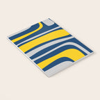 Palm Springs Mid Century Modern Retro Abstract Pattern Navy Blue Silver Gray Mustard Yellow Notebook Gallery Image 3