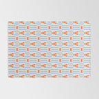 Vintage lobster crab stripe art pattern Rug Gallery Image 2