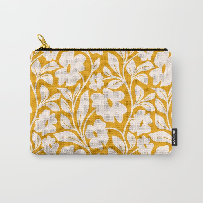 Tropical Vines Pattern - Gold Yellow Carry All Pouch Gallery Image 1