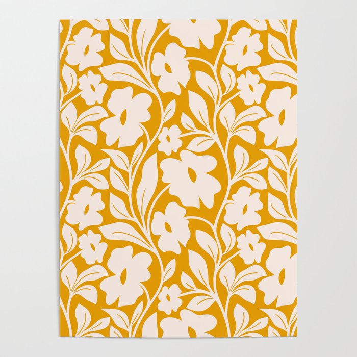 Tropical Vines Pattern - Gold Yellow Poster Gallery Image 4