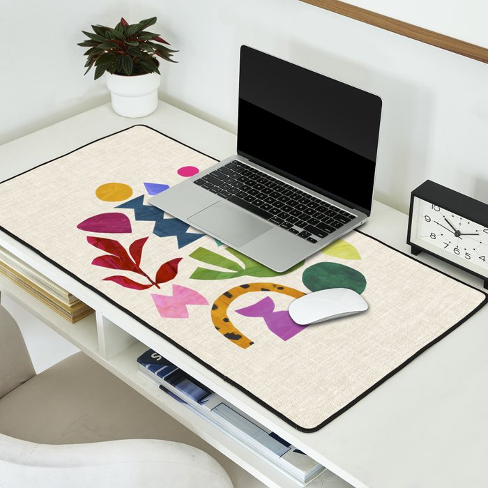 Green Flower Desk Mat Gallery Image 2