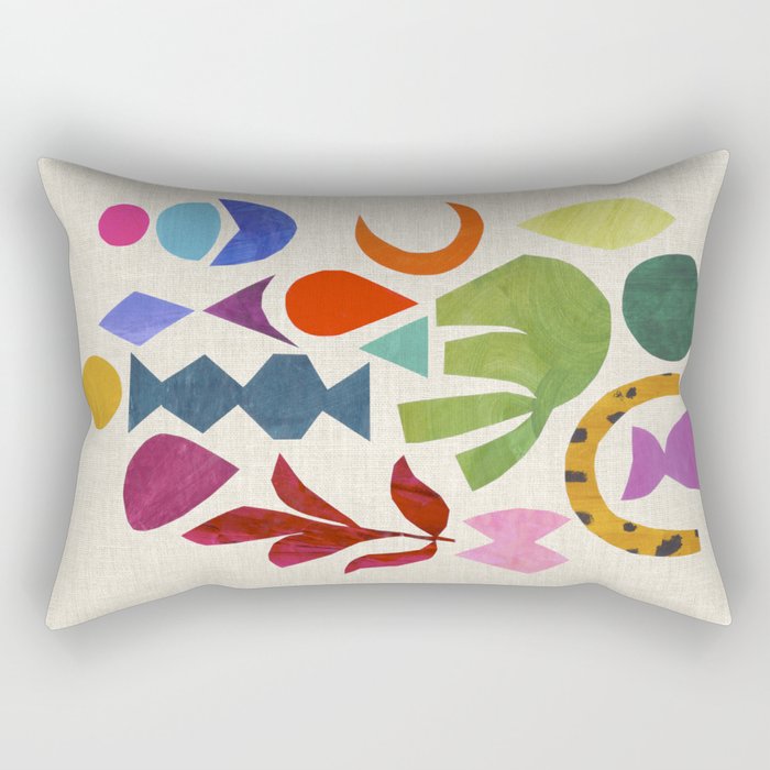Green Flower Rectangular Pillow Gallery Image 1