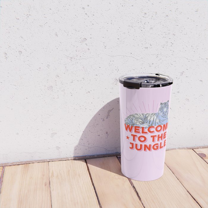 welcome to the jungle - retro tiger Travel Mug Gallery Image 4
