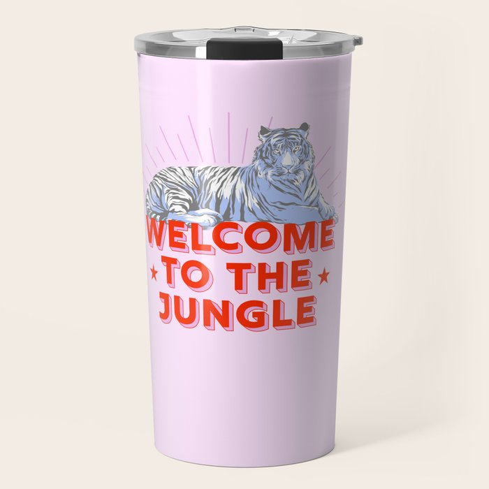 welcome to the jungle - retro tiger Travel Mug Gallery Image 1