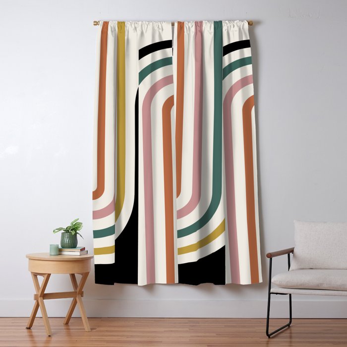 Bold Curvature Stripes IX Window Curtain Gallery Image 1