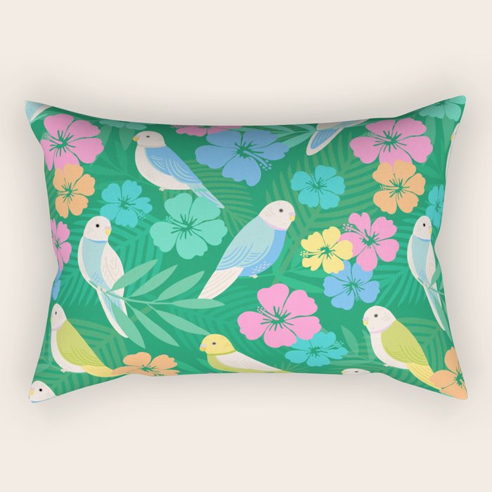 Parakeet Paradise Rectangular Pillow Gallery Image 1