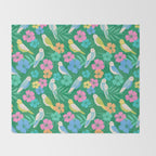 Parakeet Paradise Throw Blanket Gallery Image 2