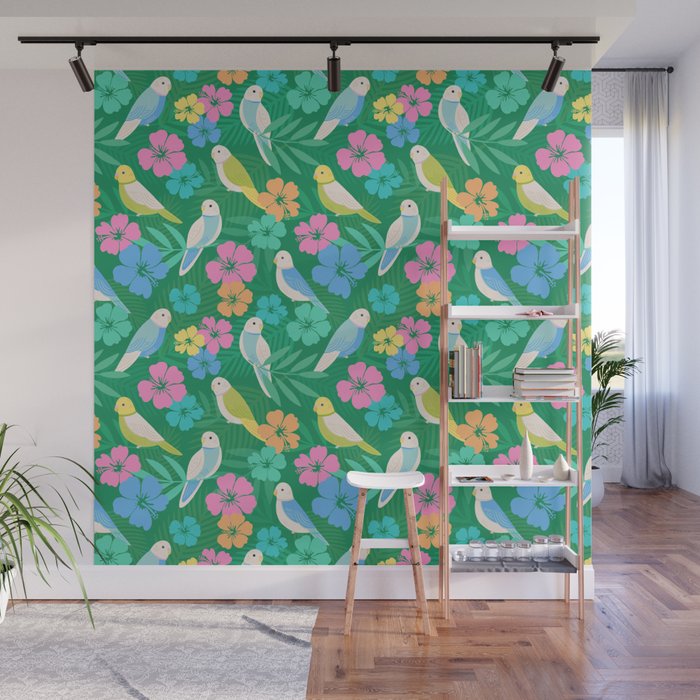 Parakeet Paradise Wall Mural Gallery Image 1