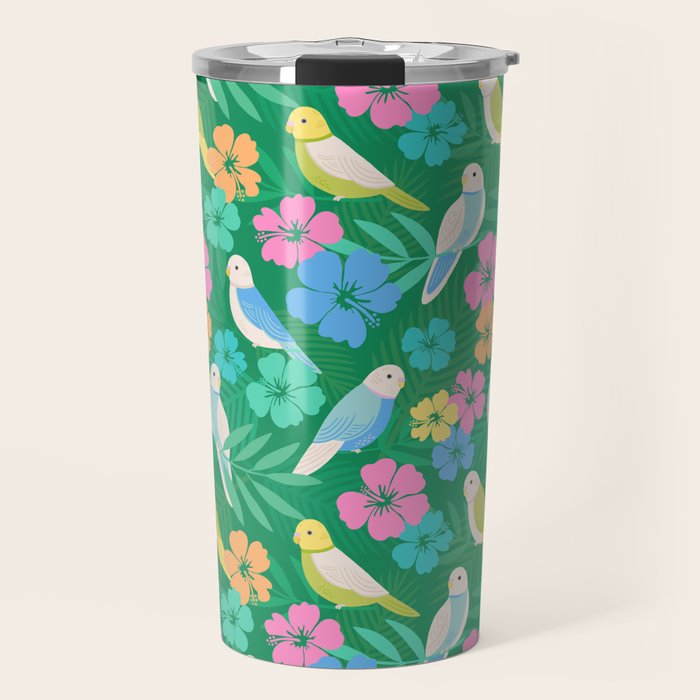 Parakeet Paradise Travel Mug Gallery Image 1