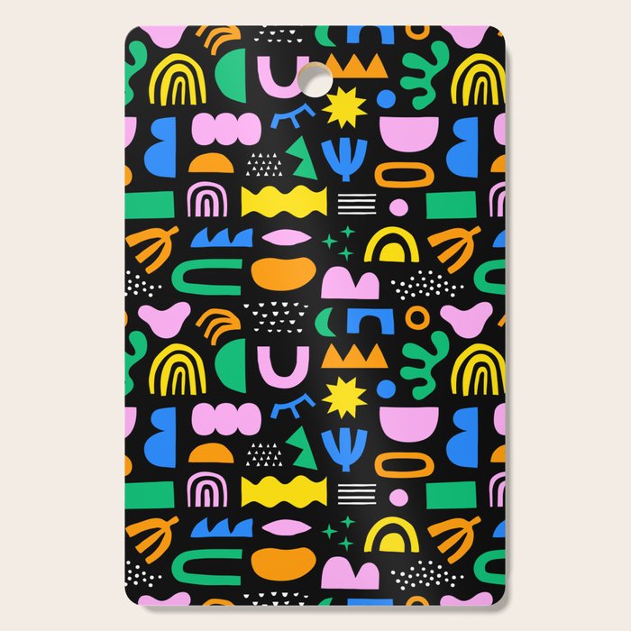 Fun colorful abstract summer shape pattern Cutting Board Gallery Image 1